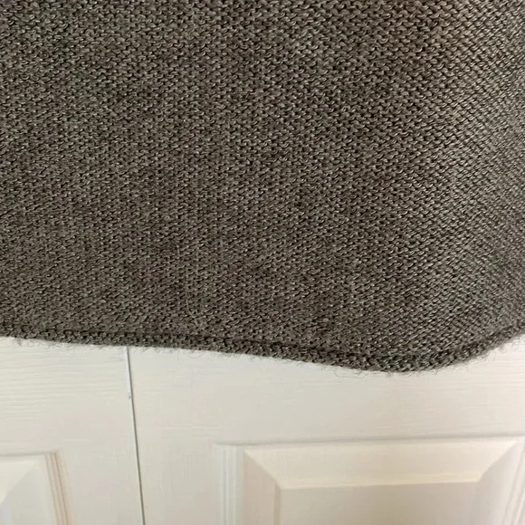 Sweater vest sz large (runs small) heather gray with mustard zag detail. Hooded - Picture 6 of 8